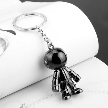 2Pcs Hip Hop 3D Astronaut Metal Keychain